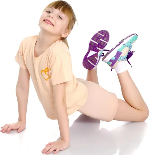 Vista 7 de Boyiee Paquete de 8 pantalones cortos de baile para niñas, pantalones cortos de ciclismo para danza, gimnasia, yoga, seguridad activa debajo