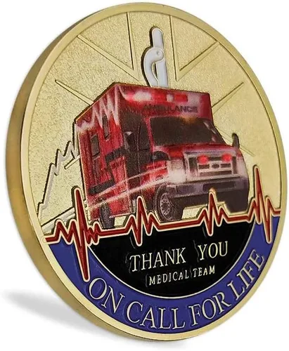 Vista 5 de Monedas conmemorativas de oración de los paramédicos EMT EMT de los servicios médicos de emergencia