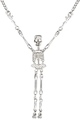 Vista 8 de Collar de esqueleto de Halloween para mujer, esqueleto de calavera fantasma, collar largo con colgante para niñas, collar de disfraz, regalo de Negro