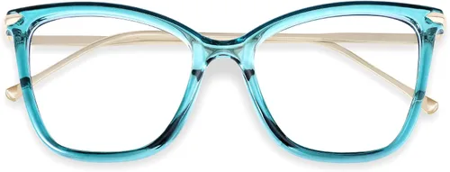Vista 2 de FEISEDY Marco de gafas de ojo de gato de gran tamaño con lentes transparentes para mujer, B2460