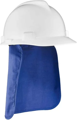 Vista 2 de Ergodyne Chill-Its 6717 Evaporative Polymer Cooling Hard Hat Neck Shade, Solid Blue