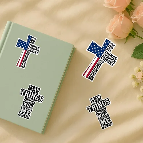 Vista 12 de (4 piezas) Calcomanías cristianas – Calcomanías de vinilo impermeables con versículo de la Biblia para laptop, botella de agua, automóvil