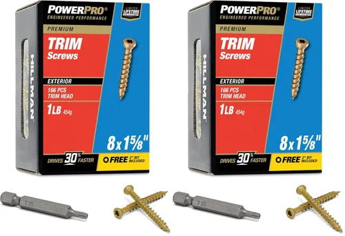 Vista 9 de Power Pro 48630 Tornillos de molde, #8 x 1-5/8", tornillos multiusos para madera, cubierta, compuesto y moldura exterior, resistente a la corrosión