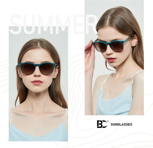 Vista 6 de Bircenpro Gafas de sol polarizadas para mujer con protección UV - Persianas grandes de moda con marco de acetato BC2110