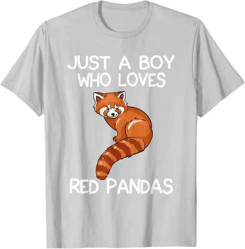 Vista 43 de Just A Boy Who Loves Red Pandas Gift - Camiseta con diseño de panda roja, Negro, S