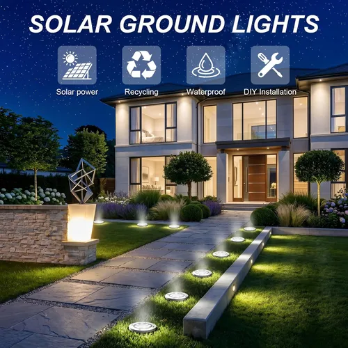 Vista 6 de OULONGER 4.6inch Solar Lights Outdoor Waterproof,10Pack Solar Lights for Outside,Solar Garden Lights Landscape Lighting for Patio Pathway Lawn Yard