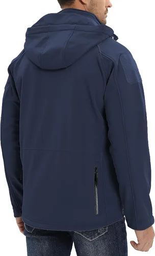 Vista 6 de TACVASEN Special Ops - Chaqueta táctica para hombre, resistente al agua, softshell y desmontable, con capucha