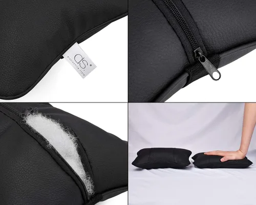 Vista 4 de DS. DISTINCTIVE STYLE 2 almohadas para reposacabezas de coche, color negro