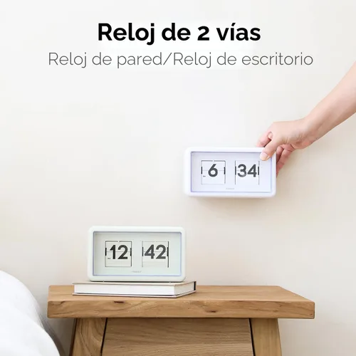 Vista 6 de mooas Newtro - Reloj de escritorio abatible, funciona con pilas, pared/escritorio (oliva)