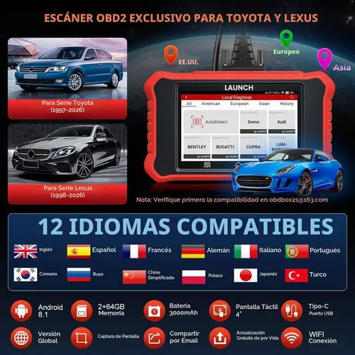Vista 5 de Herramienta de escaneo bidireccional LAUNCH Creader Elite V3.0 para Toyota