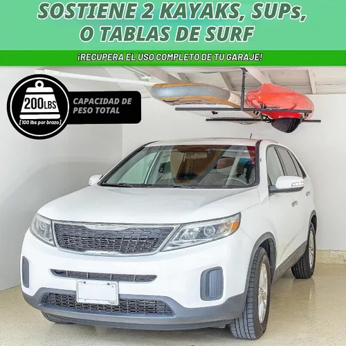 Vista 2 de GoSports Soporte para kayak para montaje en techo de garaje, perchas de almacenamiento ajustables para 2 kayaks, SUP o tablas de surf