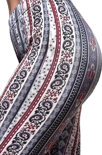 Vista 4 de Daisy Del Sol - Pantalones de yoga cómodos y elásticos de cintura alta, estilo boho de los 70 con parte inferior acampanada
