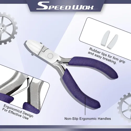 Vista 3 de SPEEDWOX Alicates de punta plana de 3.5 pulgadas, alicates de mandíbula de nailon con un par de mandíbulas de nailon de repuesto y un