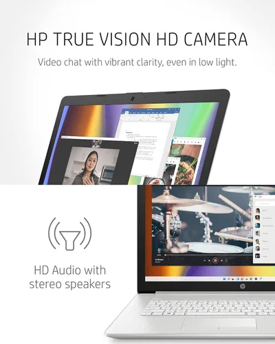 Vista 13 de HP PC portátil 17, Intel Core de 11 generación, 4 GB de RAM, SSD de 256 GB, gráficos UHD, pantalla HD+ de 17.3 pulgadas, Windows 11 Home, combo