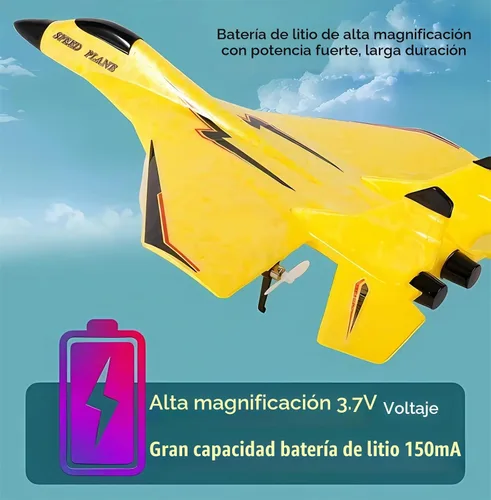 Vista 2 de Avión inalámbrico de juguete con luces, recargable por USB SU-35 RC planeador de avión de control remoto, espuma resistente a caídas al aire libre