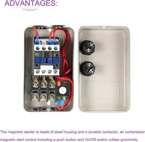 Vista 4 de DMiotech 220V 240V 5.5KW Motor eléctrico magnético Control de arranque de Voltios monofásicos trifásicos Interruptores industriales para compresores