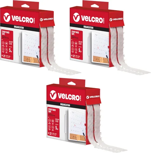Vista 16 de VELCRO Brand Rollo de cinta negra de 5 pies x 3/4 pulgadas Con adhesivo Corte las tiras a la longitud deseada Cierres de gancho y bucle