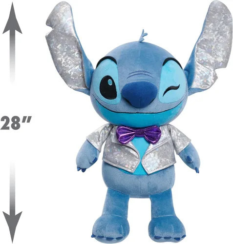 Vista 3 de Disney Just Play - 100 Years of Wonder Stitch - Animal de peluche jumbo de 29 pulgadas, azul, alienígena, exclusivo único en la vida, juguetes