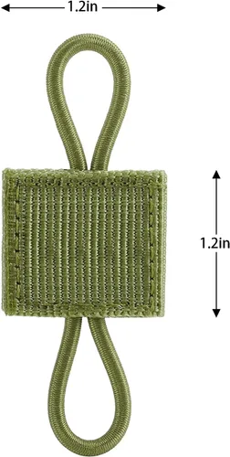 Vista 2 de FRTKK Paquete de 10 soportes tácticos para equipo con clip Molle Web Dominator con cuerdas elásticas para mochilas tácticas, bolsas Molle
