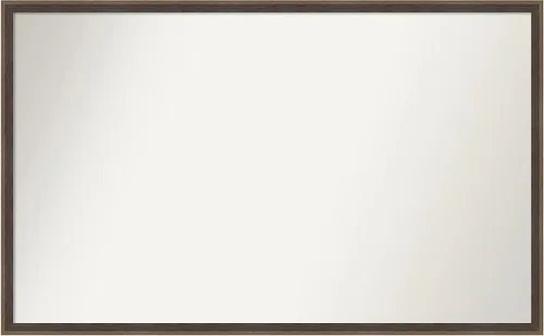 Vista 89 de Amanti Art Brown Bathroom Mirror for Over Sink, 21x33 Custom Made Hardwood Wedge Mocha Rectangle Vanity Mirror, Large Modern Wood Frame, Hangs