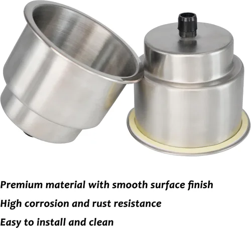 Vista 2 de DNB - Portavasos de acero inoxidable - Insertar soportes para bebidas con drenaje accesorios para barcos marinos