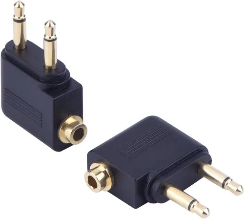 Vista 6 de EBOOT Adaptador de auriculares de avión 3 piezas Adaptador de vuelo