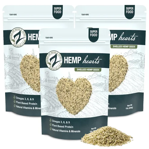 Vista 7 de Zatural Hemp Hearts - Semillas de cáñamo 100% puras sin cáscara cruda, cultivadas naturalmente, sin OMG, proteína vegetal vegana rica en omega
