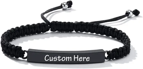 Vista 30 de Pulsera de urna personalizada para cenizas, recuerdos de joyería de cremación para mujeres y hombres, pulsera ajustable de cuerda tejida hecha a