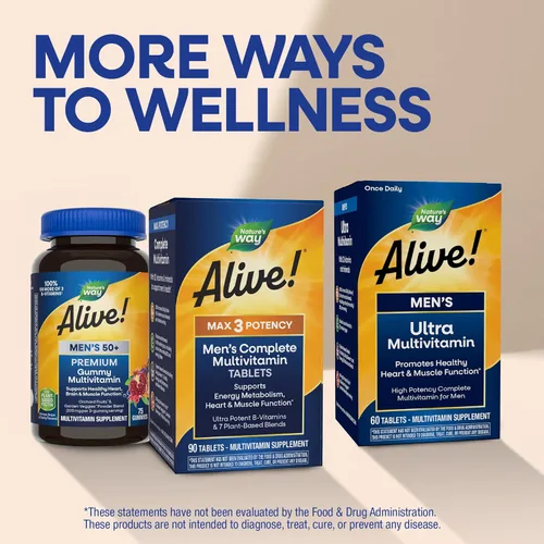 Vista 8 de Multivitaminas Nature's Way Alive máxima potencia para hombres, 15542, 1, 1