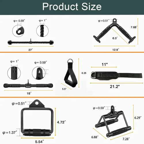 Vista 7 de Accesorio de máquina de cable sólido, accesorios de cable para gimnasio, accesorios de cable de gimnasio, juego de accesorios de máquina de cable