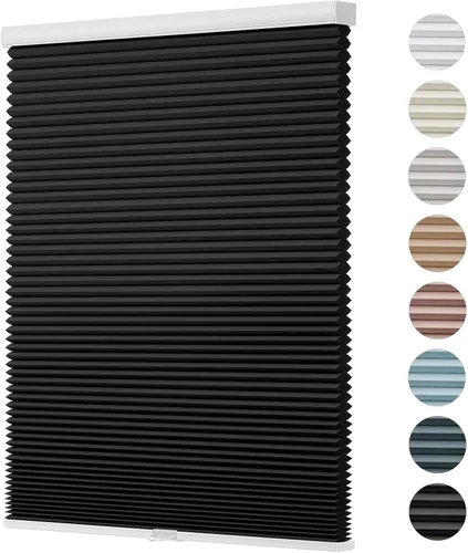 Vista 17 de Changshade - Persianas personalizadas de panal opacas sin cordones para ventanas interiores, persianas de panal para habitación con oscurecimiento