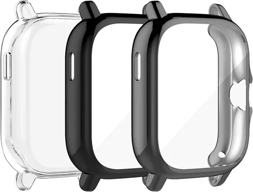 Vista 6 de Funda protectora de pantalla compatible con Amazfit GTS 2 Smartwatch Carcasas de TPU suave a prueba de golpes (negro)