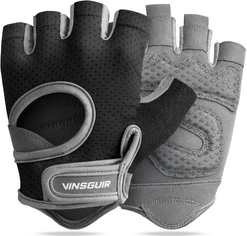 Vista 12 de VINSGUIR Guantes de entrenamiento para mujeres y hombres, guantes de levantamiento de pesas transpirables para ejercicio de gimnasio, fitness