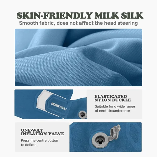 Vista 4 de ETROL Almohada inflable para el cuello, almohadas de viaje ajustables para aviones, almohada de cuello inflable de viaje, almohadas inflables