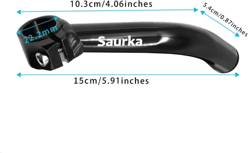 Vista 8 de Thinvik Acoples de Manillar para Bicicleta de Aluminio MTB, Extensión de Manillar para Bicicleta, Negro