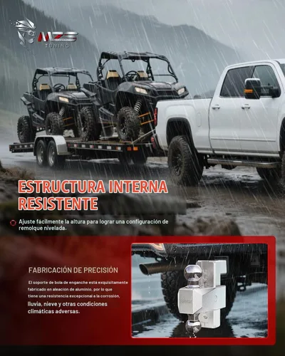 Vista 7 de MZS Enganche de Remolque de Aluminio Ajustable Mejorado - Se Adapta a Receptor de 2 Pulgadas - Enganche de Caída Resistente - Enganche de Remolque