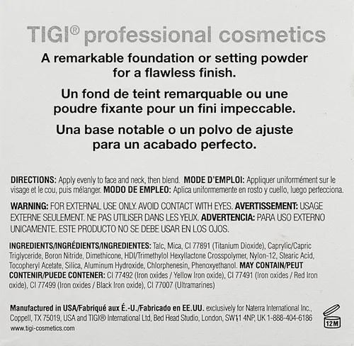 Vista 3 de TIGI Cosmetics Powder Foundation, Entice, 0.37 onzas