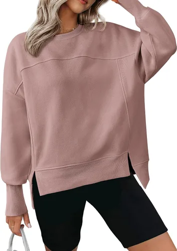 Vista 12 de BTFBM Sudaderas de cuello redondo para mujer Blanco