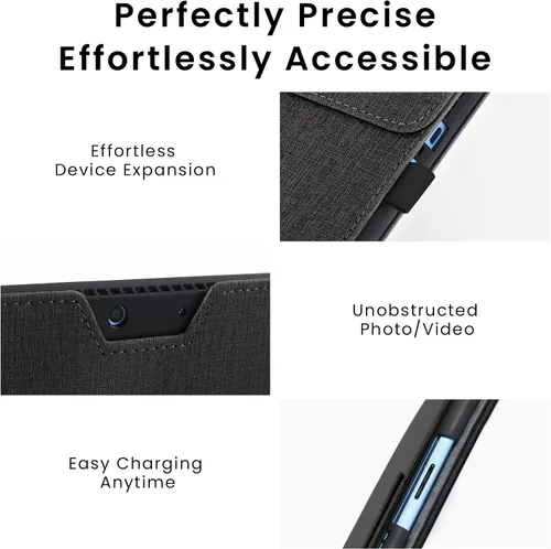 Vista 8 de Omnpak Microsoft Surface Pro 11/10/9 - Funda protectora ligera, múltiples ángulos, soporte para stylus, diseñada para Surface 11ª edición AI
