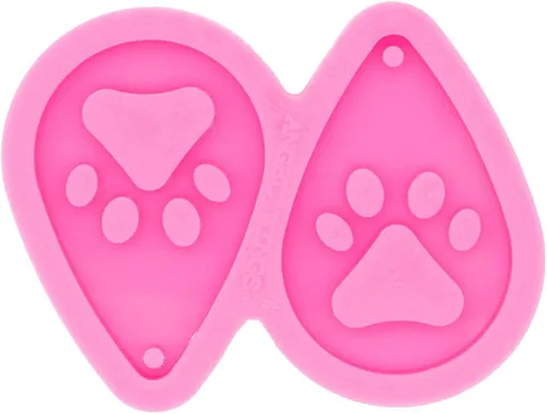 Vista 4 de Angel Wings Moldes de resina de silicona con forma de gota de agua con pata de oso hueca, moldes de resina epoxi para aretes, joyería de resina