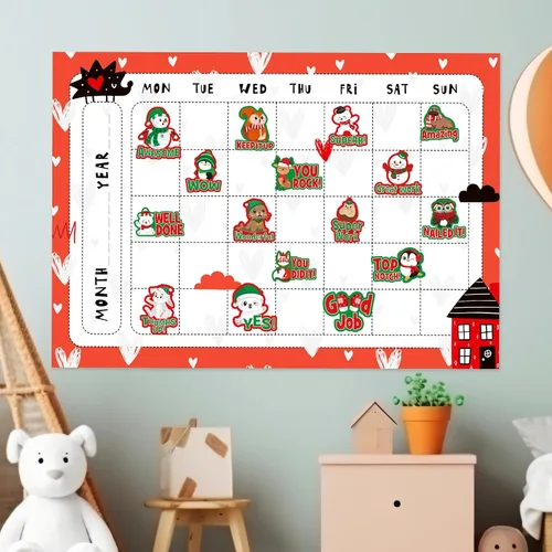 Vista 4 de 400 Piezas Calcomanías de Navidad Calcomanías de Recompensa para Maestros Etiquetas Motivacionales Positivas de Bondad de Invierno Lindas