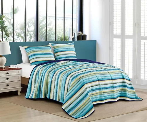 Vista 12 de Chezmoi Collection Remy - Juego de edredón de 2 piezas con motivo geométrico del suroeste, multicolor, gris, blanco, marrón claro, juego de colcha