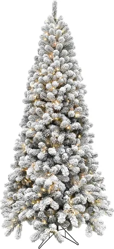 Vista 15 de Fraser Hill Farm - Árbol de Navidad artificial de pino de Alaska de 7.5 pies, aterciopelado, con luces LED multicolores duales y blancas cálidas