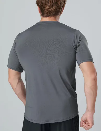 Vista 5 de Paquete de 5 camisetas de manga corta, con cuello redondo y de secado rápido para hombre, camisetas deportivas para correr, entrenar o ir al gimnasio