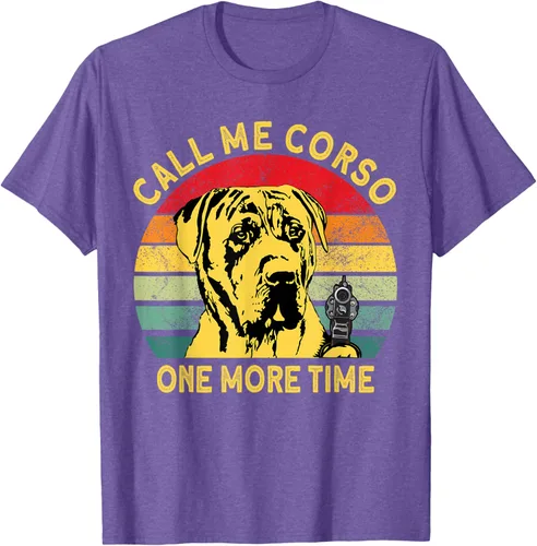 Vista 10 de Canary Dog Dad Call Me Corso Once More Perro Presa Canario Camiseta, Negro