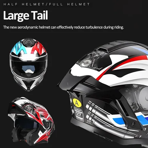 Vista 2 de Casco Moto Modular, Doble Visera Solar Antivaho y Visión 190°, Ventilación Multizona, Forro Extraíble Lavable, ABS Resistente DOT Homologado