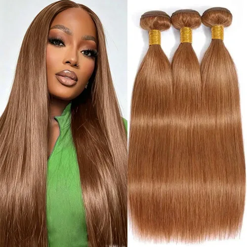 Vista 16 de P4613 Cabello humano rizado onda profunda marrón y paquetes mixtos 8 10 12 P4613 Ombre Marrón-Rubio-DP
