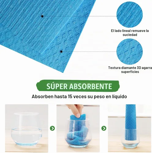 Vista 2 de Homaxy - Paños de cocina suecos para cocina, paquete de 10, surtido