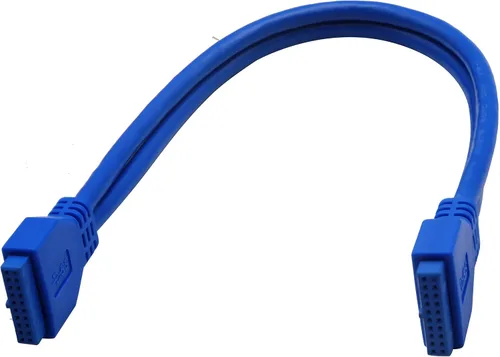 Vista 6 de Cable USB 3.0 para cabecera de placa base de alta velocidad de 20 pines hembra a hembra adaptador de cabezal de placa base Cable extensor