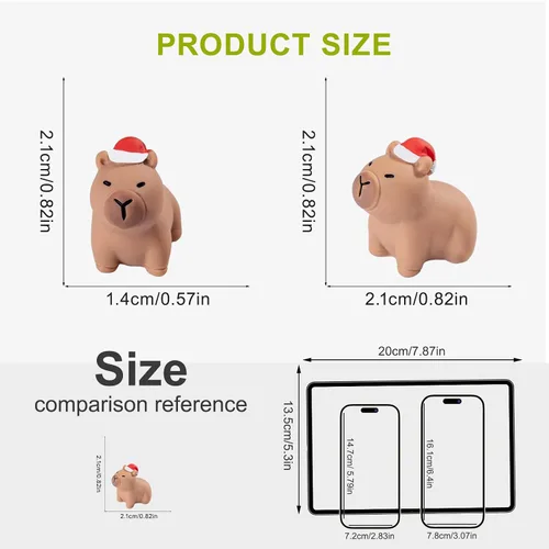 Vista 2 de 60 figuras de Capybara de Navidad, mini animales de resina para decoración de Navidad, aldea de Santa, rellenos de cajas de regalo, recuerdos